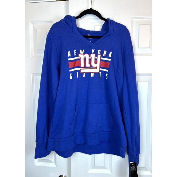 NWT Fanatics NFL Team Majestic NY Giants Hoodie V-Neck 2XL - Picture 1 of 7